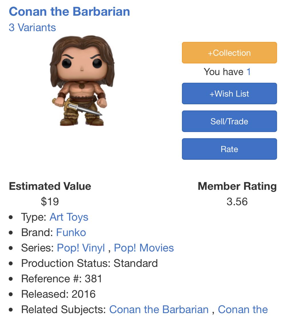 Conan The Barbarian  vinyl figure collectible [Barcode 889698117296] - Main Image 4