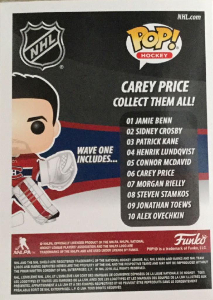 Carey Price - Funko vinyl figure collectible [Barcode 889698112123] - Main Image 2