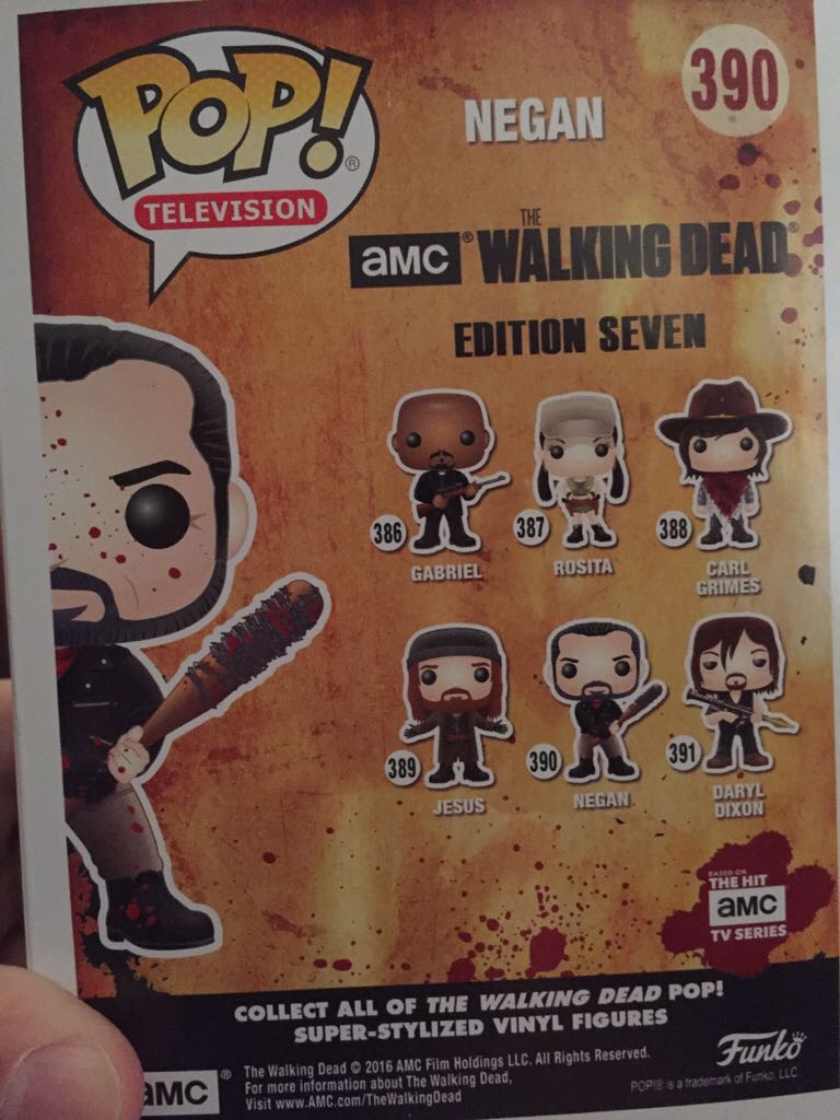 #390 - Negan - The Walking Dead vinyl figure collectible [Barcode 889698133012] - Main Image 2