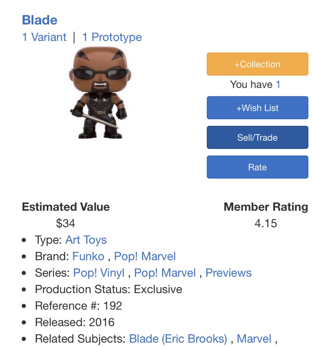 Blade - Marvel Universe vinyl figure collectible [Barcode 889698111386] - Main Image 4