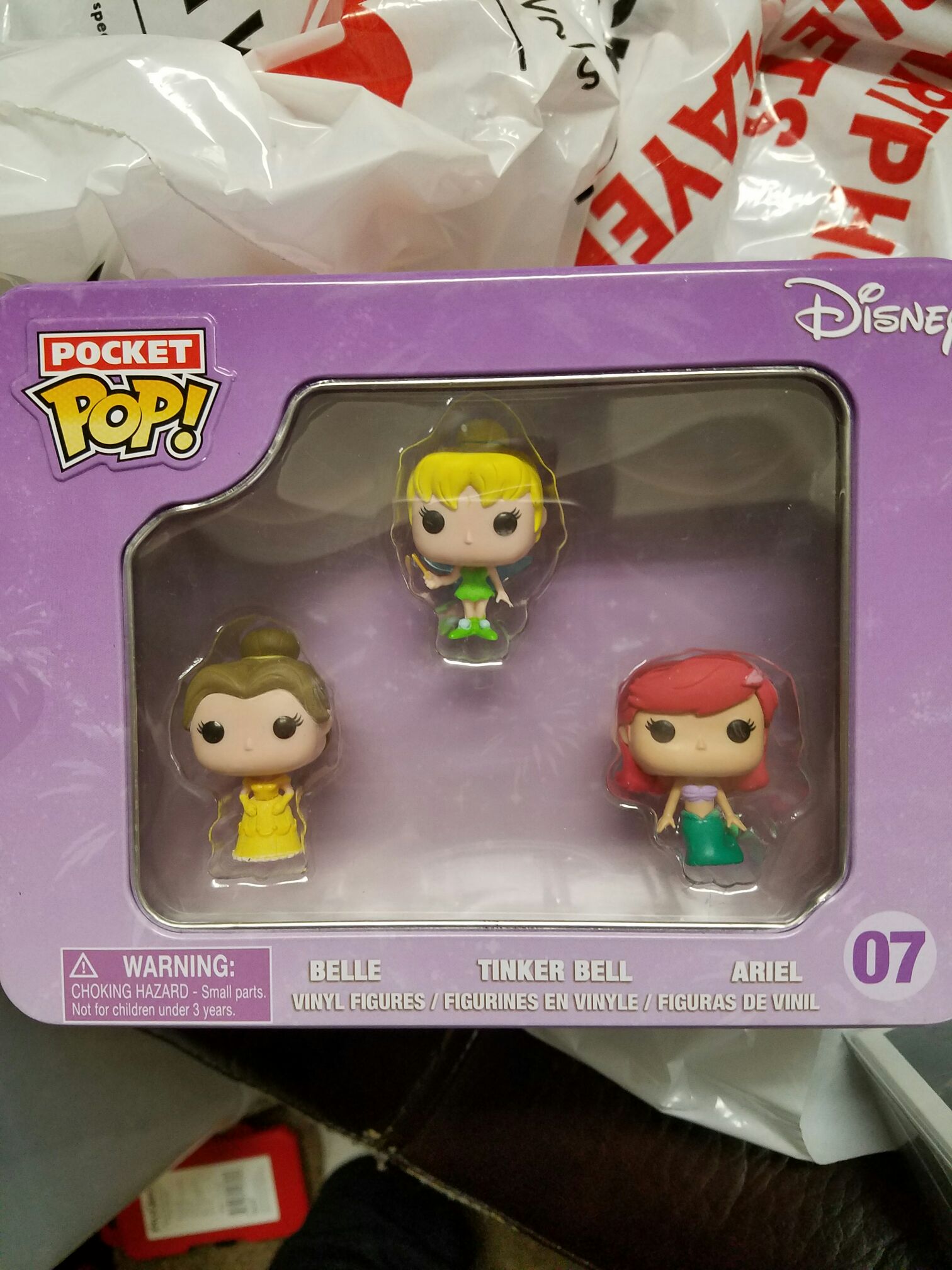 Belle, Tinker Bell, Ariel (Pocket Pop Collector Tin) - Disney vinyl figure collectible [Barcode 6406804481870] - Main Image 2