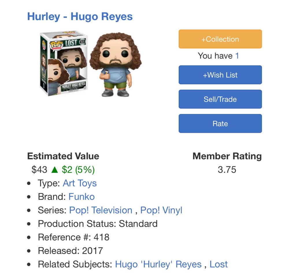 Lost Hurley Hugo Reyes #418  vinyl figure collectible [Barcode 889698120302] - Main Image 4