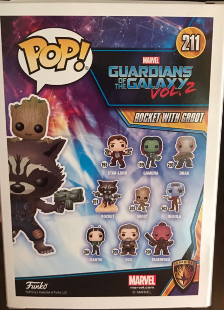 #211 MARVEL: Guardians If The Galaxy Vol. 2: Rocket With Groot (Marvel Collector Corp) - Guardians of the Galaxy vinyl figure collectible - Main Image 2