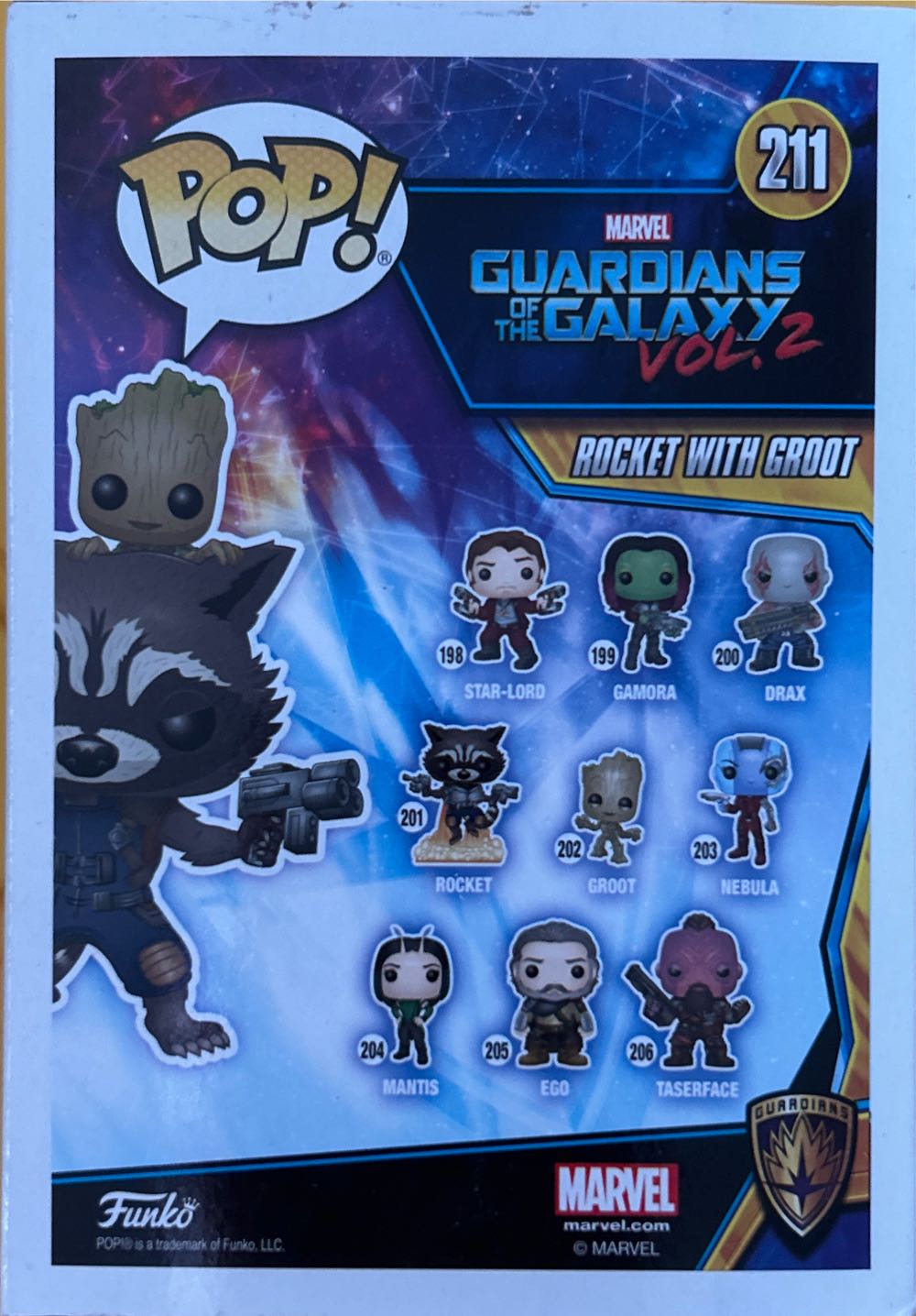 #211 MARVEL: Guardians If The Galaxy Vol. 2: Rocket With Groot (Marvel Collector Corp) - Guardians of the Galaxy vinyl figure collectible - Main Image 3