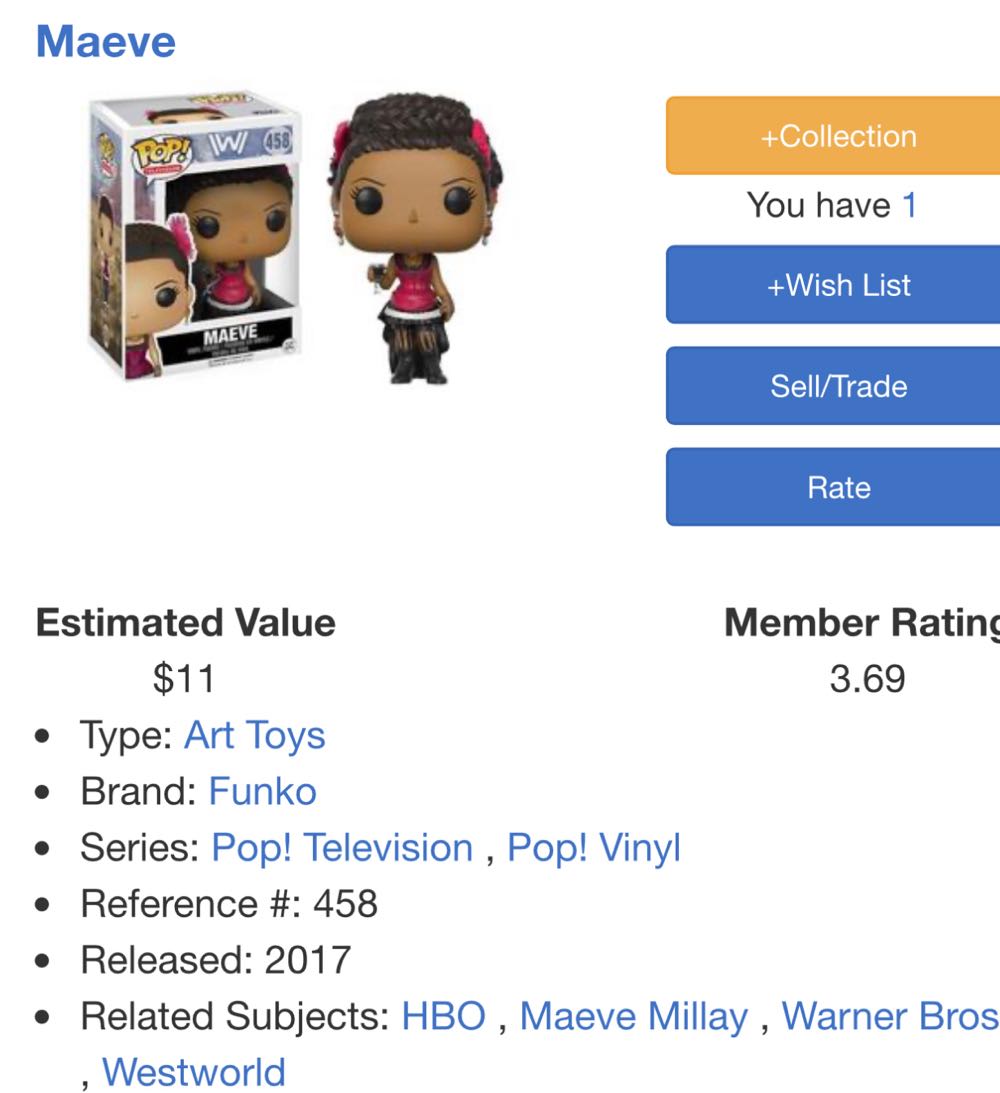Maeve - Westworld vinyl figure collectible [Barcode 889698138819] - Main Image 4