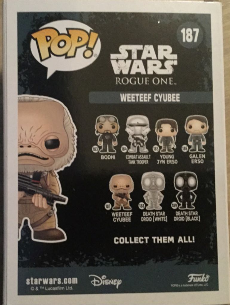 Star Wars #187 Weeteef Cyubee - Star Wars vinyl figure collectible - Main Image 2