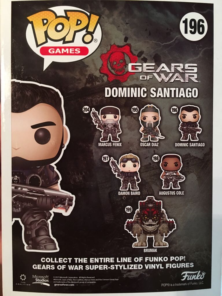 Dominic Santiago, #196 - Gears of War vinyl figure collectible [Barcode 889698121897] - Main Image 2