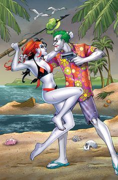 DC Set The Joker (Beach). & Harley Quinn  vinyl figure collectible - Main Image 2