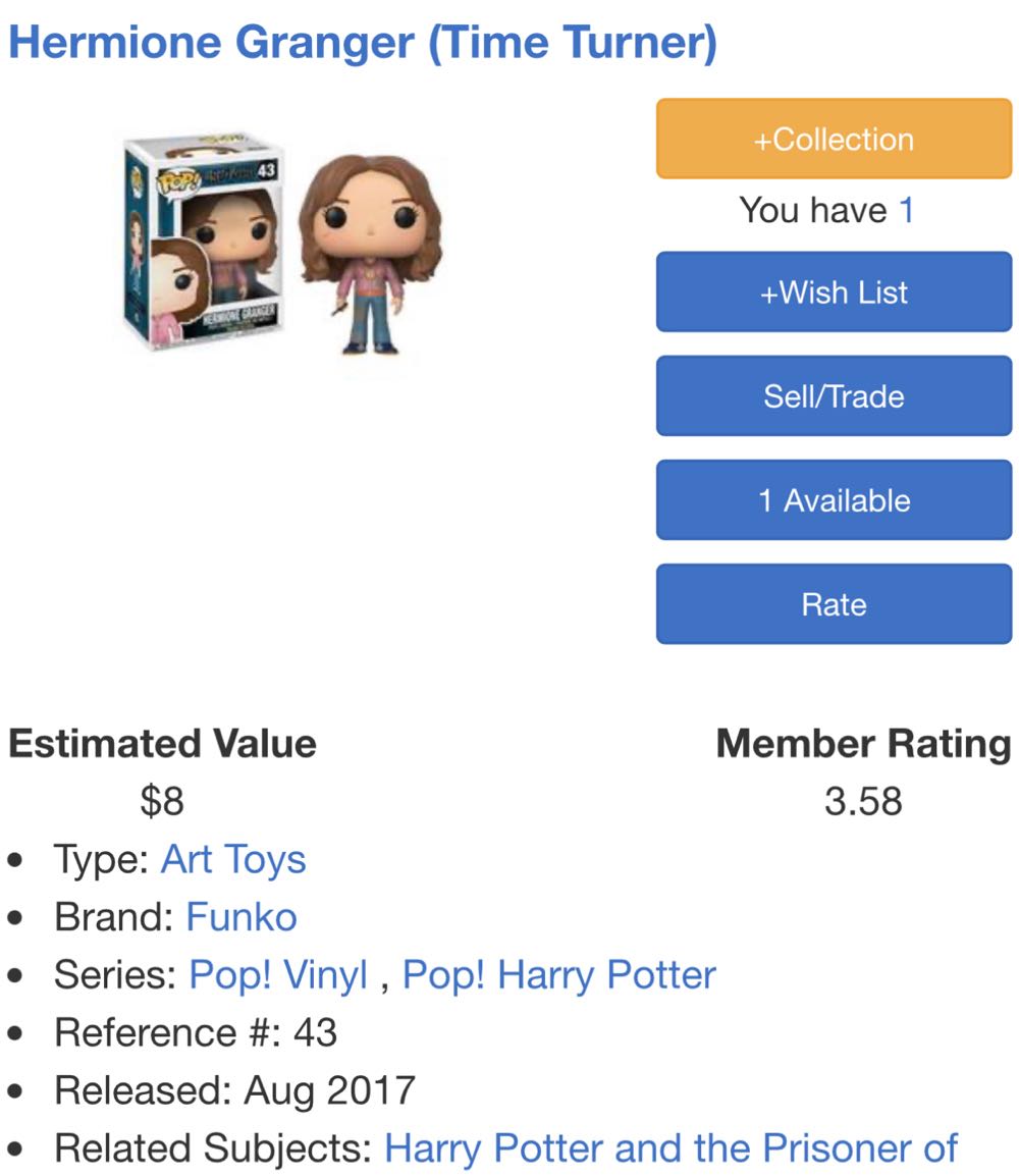 43 Hermione Granger - Harry Potter vinyl figure collectible [Barcode 889698149372] - Main Image 4