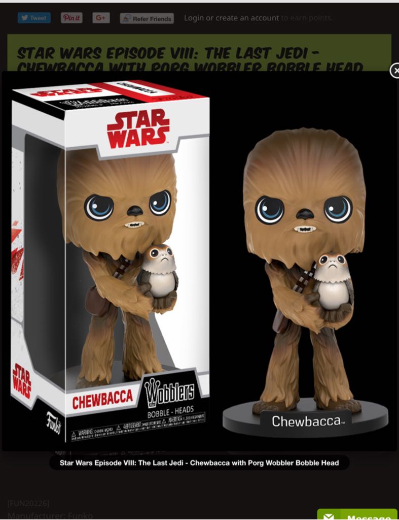 Chewbacca & Porg Wobblers - Star Wars vinyl figure collectible [Barcode 889698202268] - Main Image 2