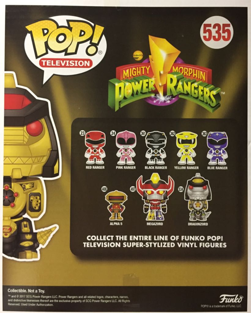Black & Gold Dragonzoid  - Mighty Morphin Power Rangers vinyl figure collectible [Barcode 889698216715] - Main Image 2