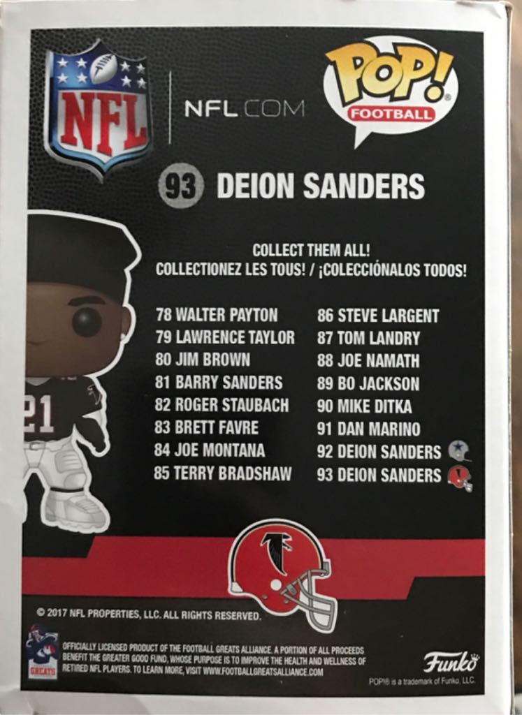 Deion Sanders - NFL vinyl figure collectible [Barcode 889698210072] - Main Image 2