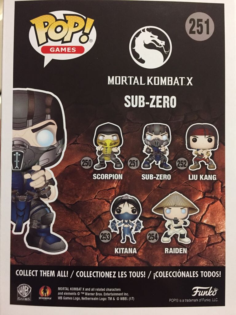 MKX Sub-Zero 251 - Mortal Kombat vinyl figure collectible [Barcode 889698216869] - Main Image 2