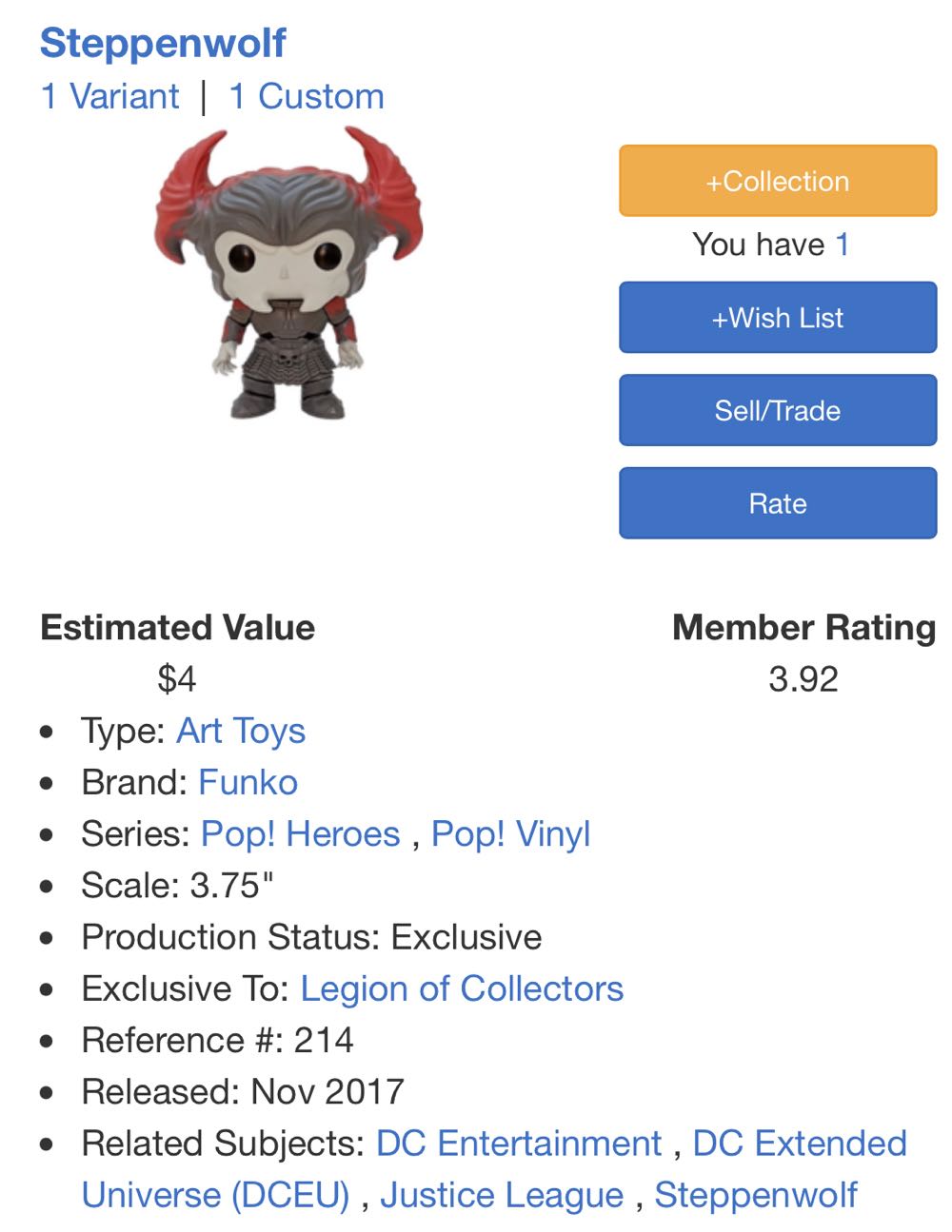 Steppenwolf - DC Universe vinyl figure collectible - Main Image 4