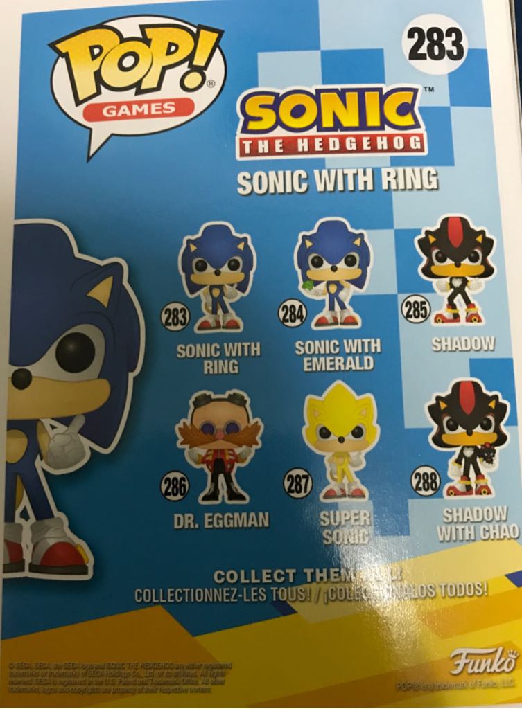 Sonic With Ring 283 Funko Pop Games - Sonic the Hedgehog vinyl figure collectible [Barcode 889698201469] - Main Image 2