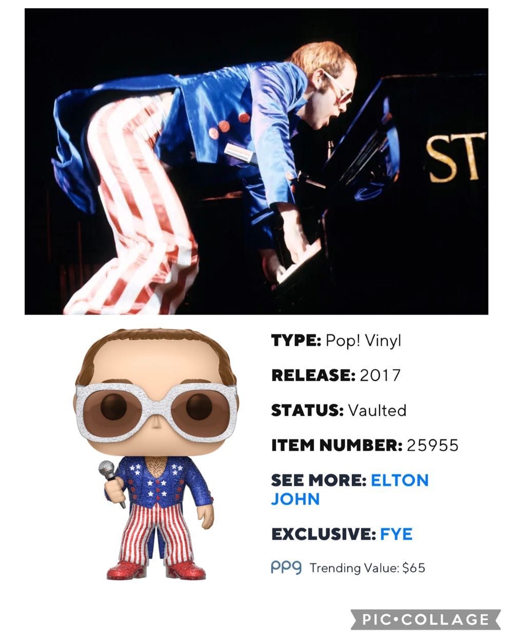 Elton John Red, White & Blue - Elton John vinyl figure collectible [Barcode 889698259552] - Main Image 4