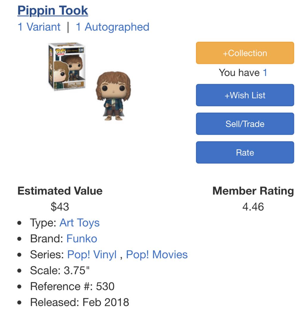 Pippin Took - The Lord of the Rings vinyl figure collectible [Barcode 889698135641] - Main Image 4
