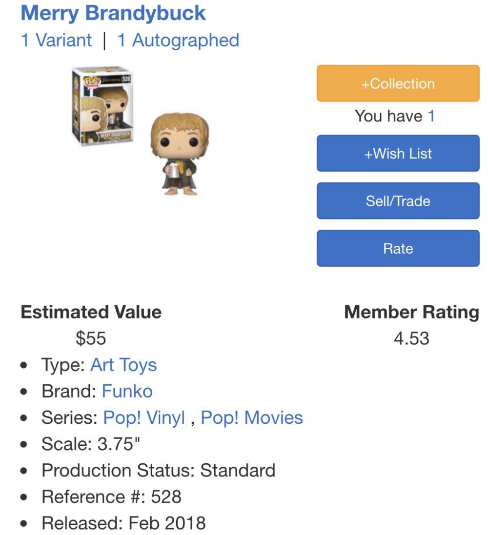 Merry Brandybuck - The Lord of the Rings vinyl figure collectible [Barcode 889698135634] - Main Image 4
