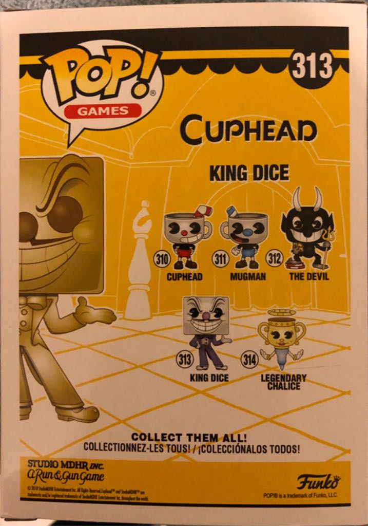 King Dice (Gold) - Cuphead vinyl figure collectible [Barcode 889698333368] - Main Image 2