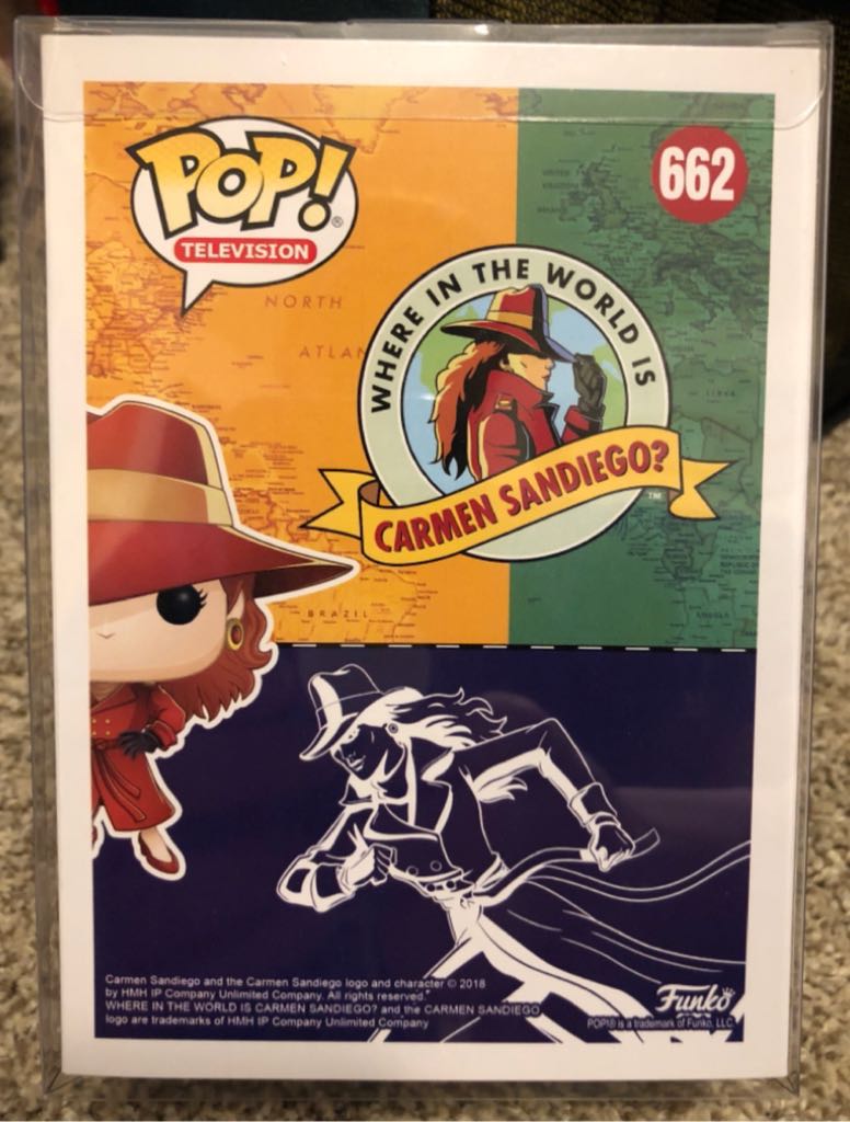Carmen Sandiego: Carmen Sandiego, #662 - Where in the World is Carmen Sandiego vinyl figure collectible [Barcode 889698320399] - Main Image 2
