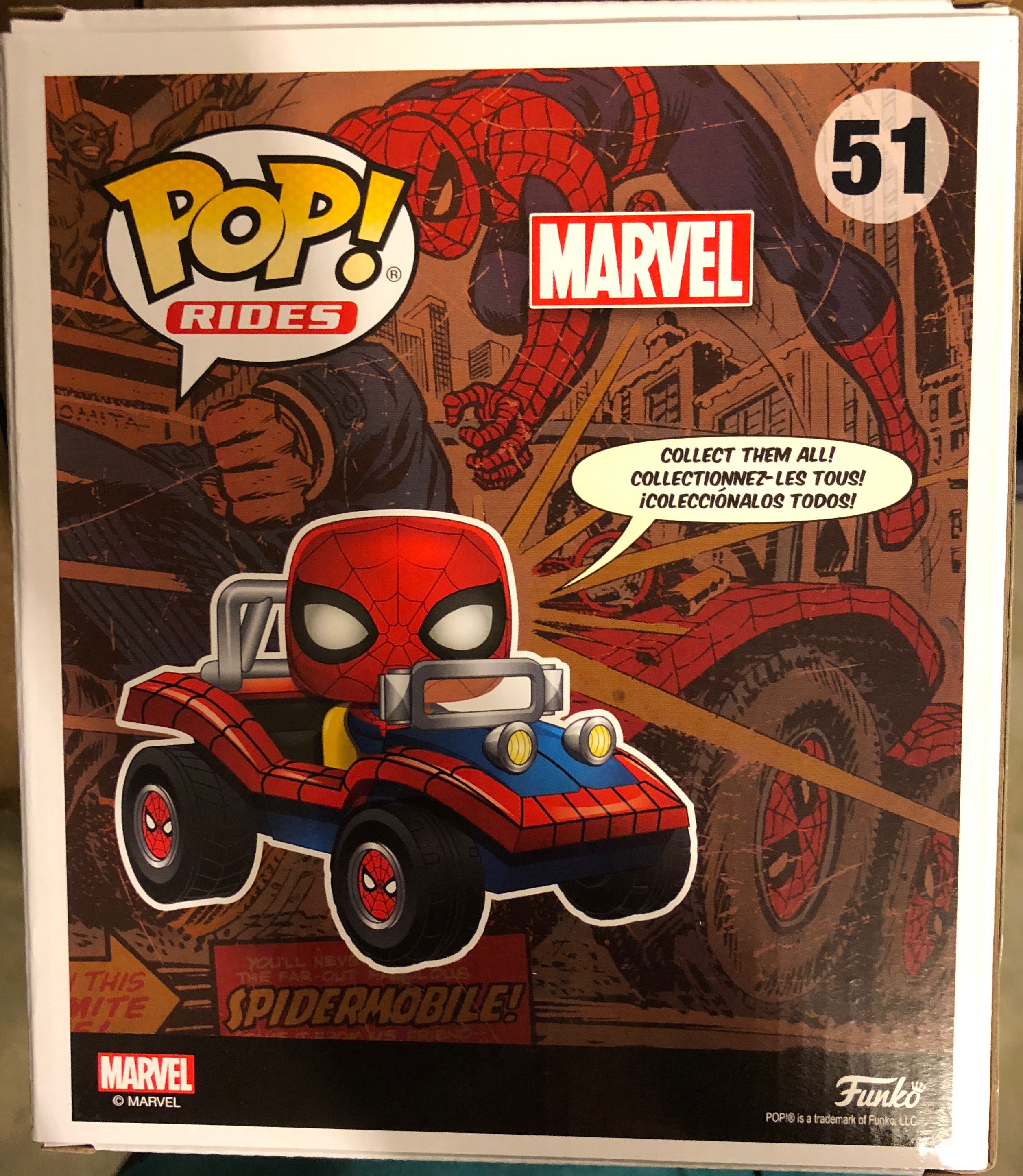 Spider-Man (with Spider Mobile) Pop! 51 - Spider-Man vinyl figure collectible [Barcode 889698297240] - Main Image 2