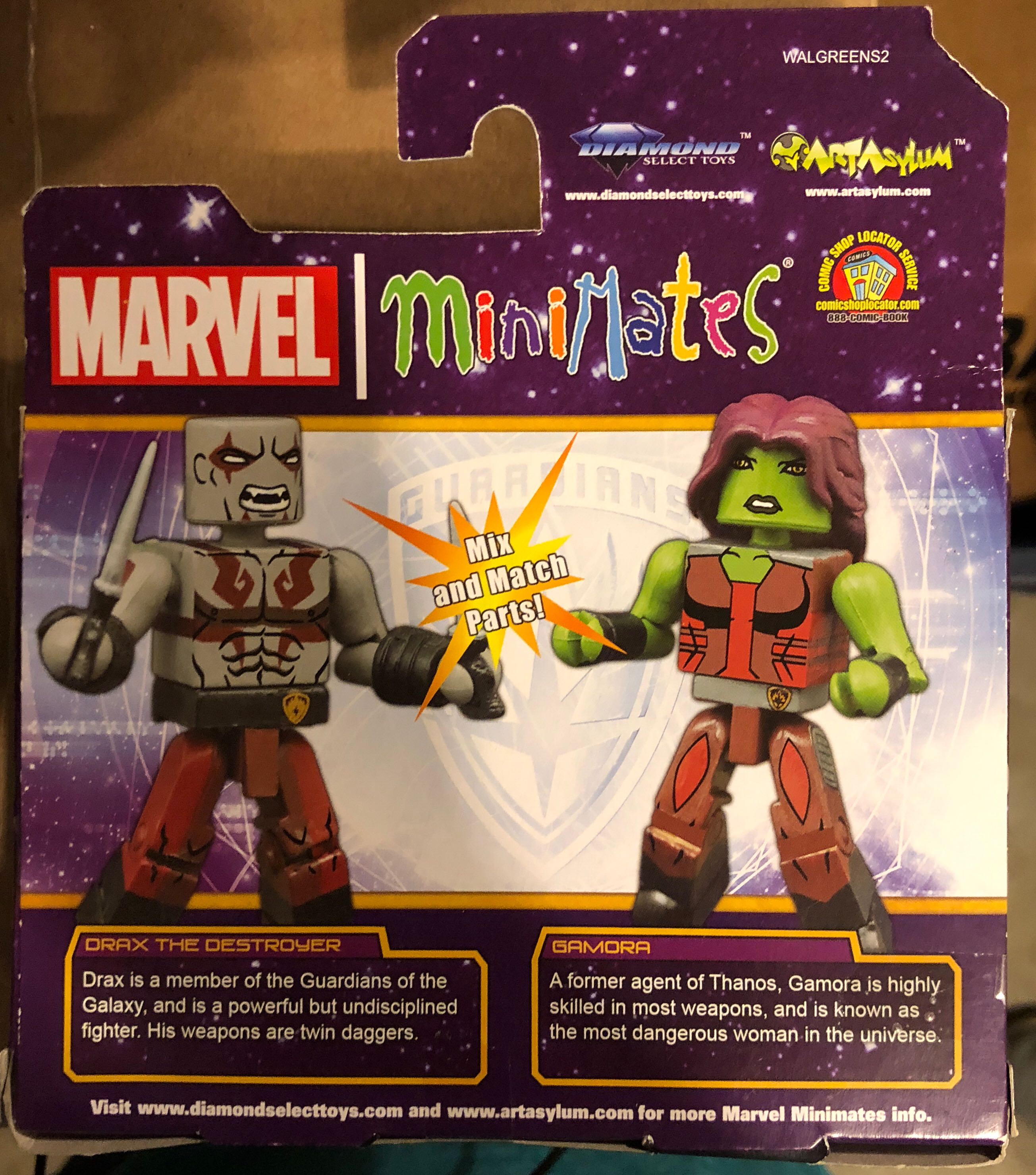 Drax the Destroyer & Gamora  - Guardians of the Galaxy vinyl figure collectible [Barcode 699788105436] - Main Image 2