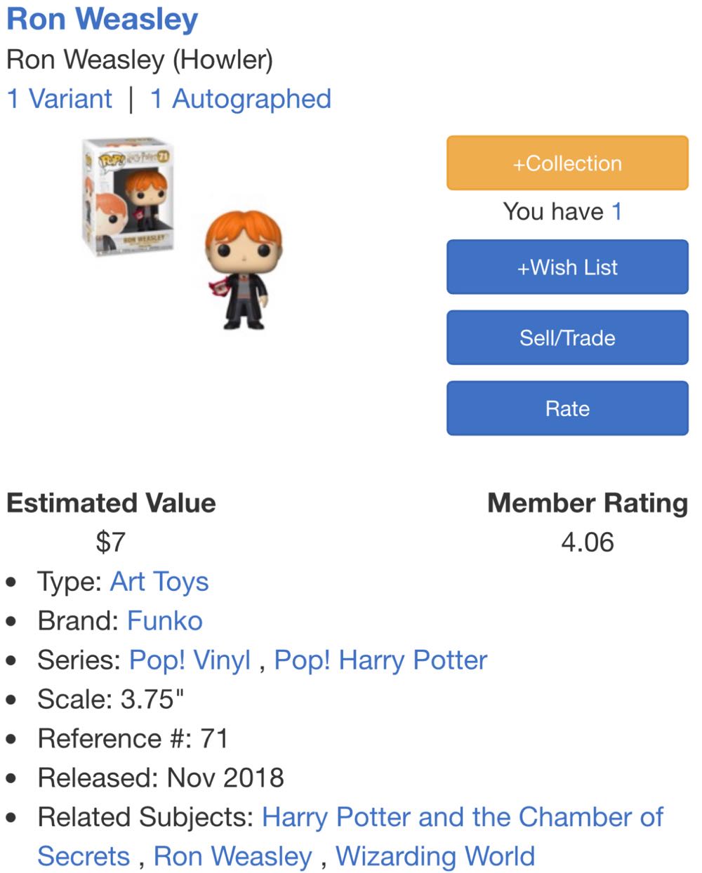 Ron Weasley Howler - Harry Potter vinyl figure collectible [Barcode 889698355179] - Main Image 4