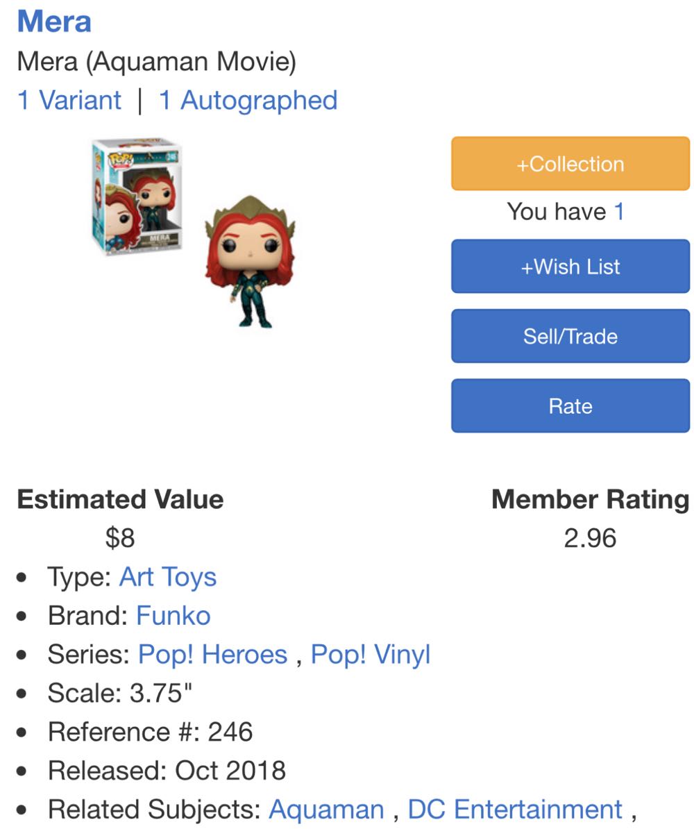 Mera - DC Universe vinyl figure collectible [Barcode 889698311786] - Main Image 4