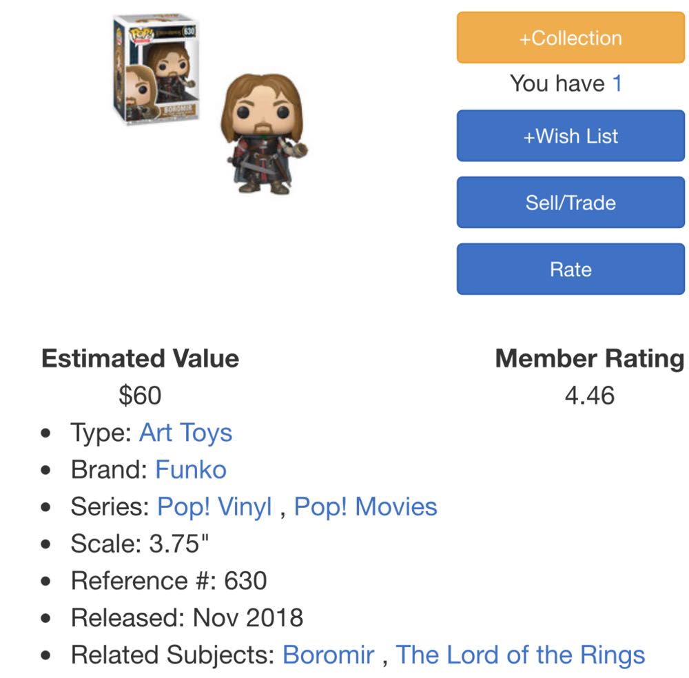 LOTR: Boromir With Horn - The Lord of the Rings vinyl figure collectible [Barcode 889698332491] - Main Image 4