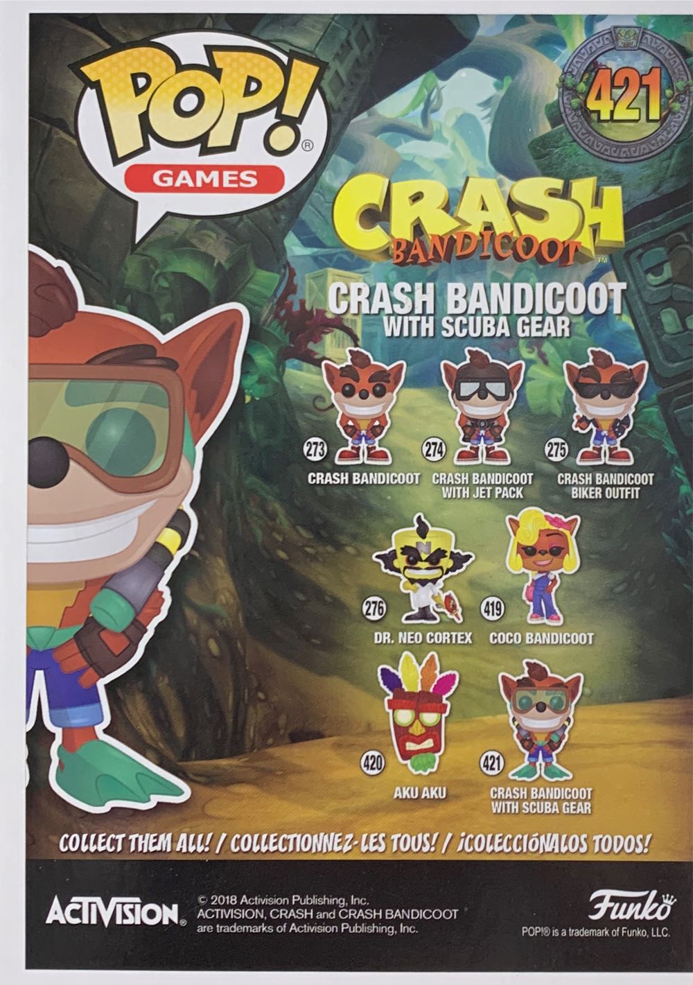 Crash Bandicoot -421- Crash Bandicoot w/ scuba gear - Crash Bandicoot vinyl figure collectible [Barcode 889698339162] - Main Image 2
