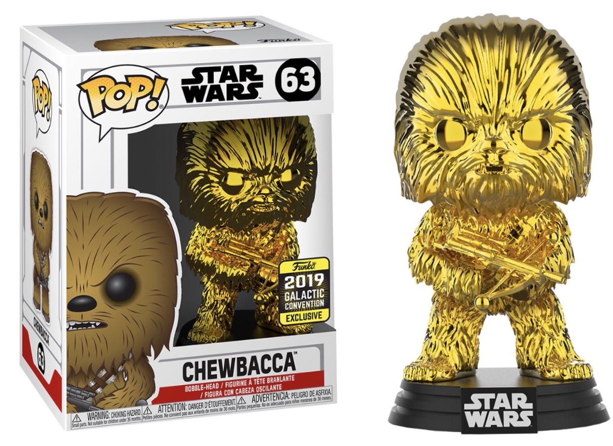 Metallic Gold Chewbacca - Star Wars vinyl figure collectible [Barcode 889698376495] - Main Image 2