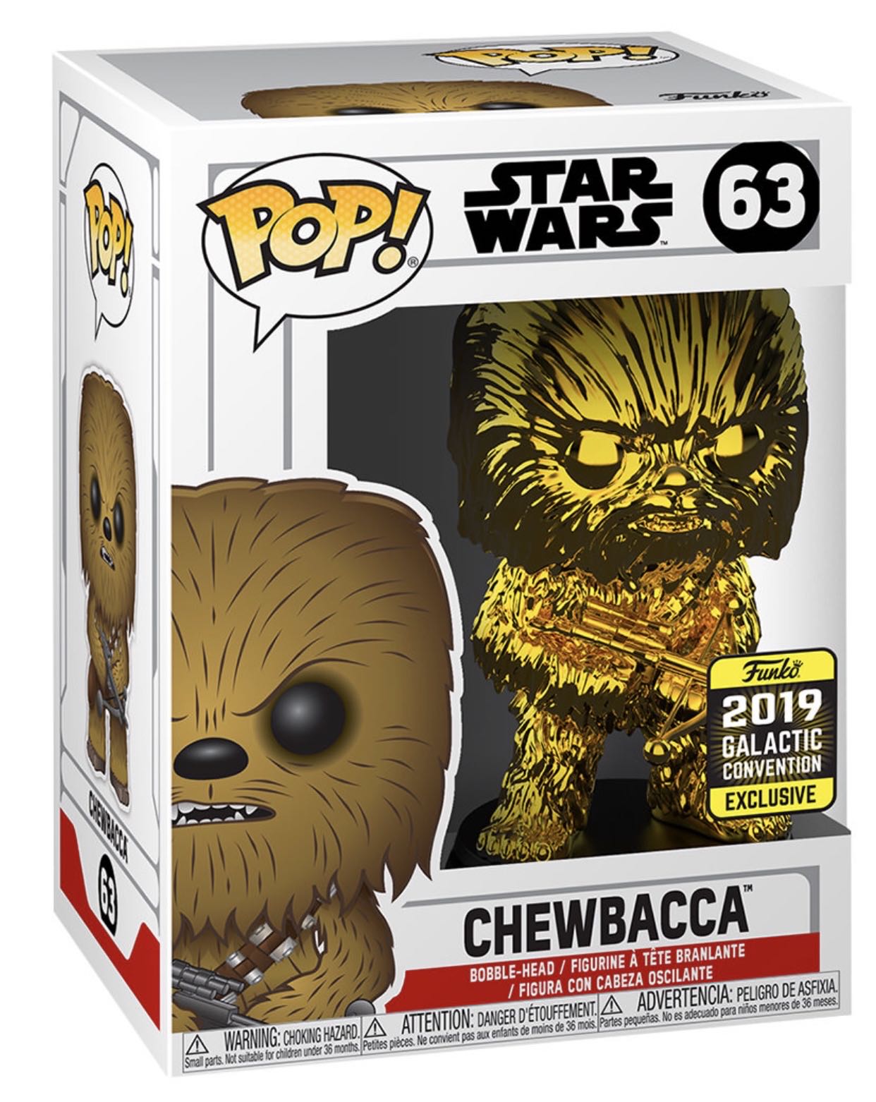 Metallic Gold Chewbacca - Star Wars vinyl figure collectible [Barcode 889698376495] - Main Image 3