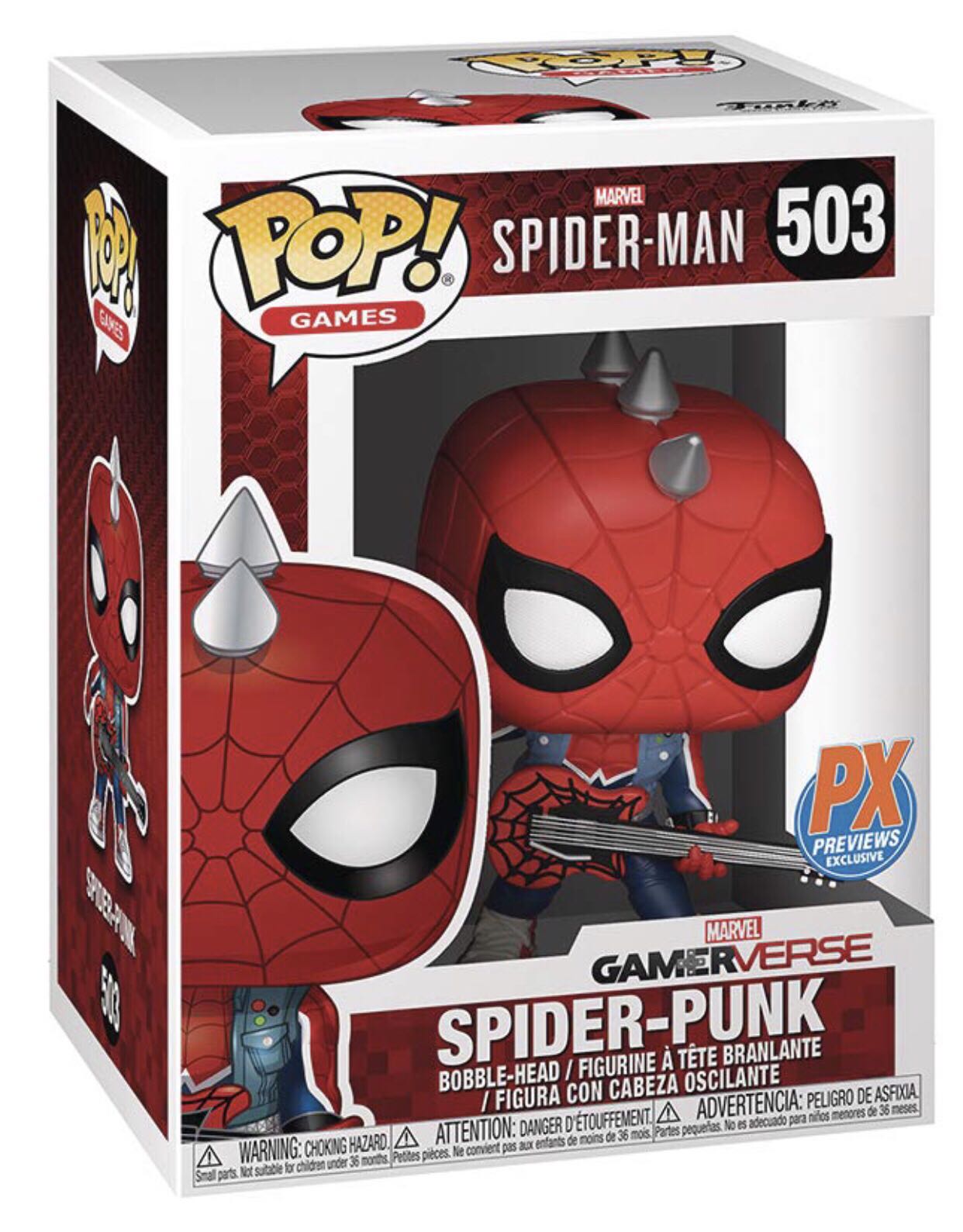 Spider-Punk Pop! 503 - Spider-Man vinyl figure collectible [Barcode 889698389839] - Main Image 3