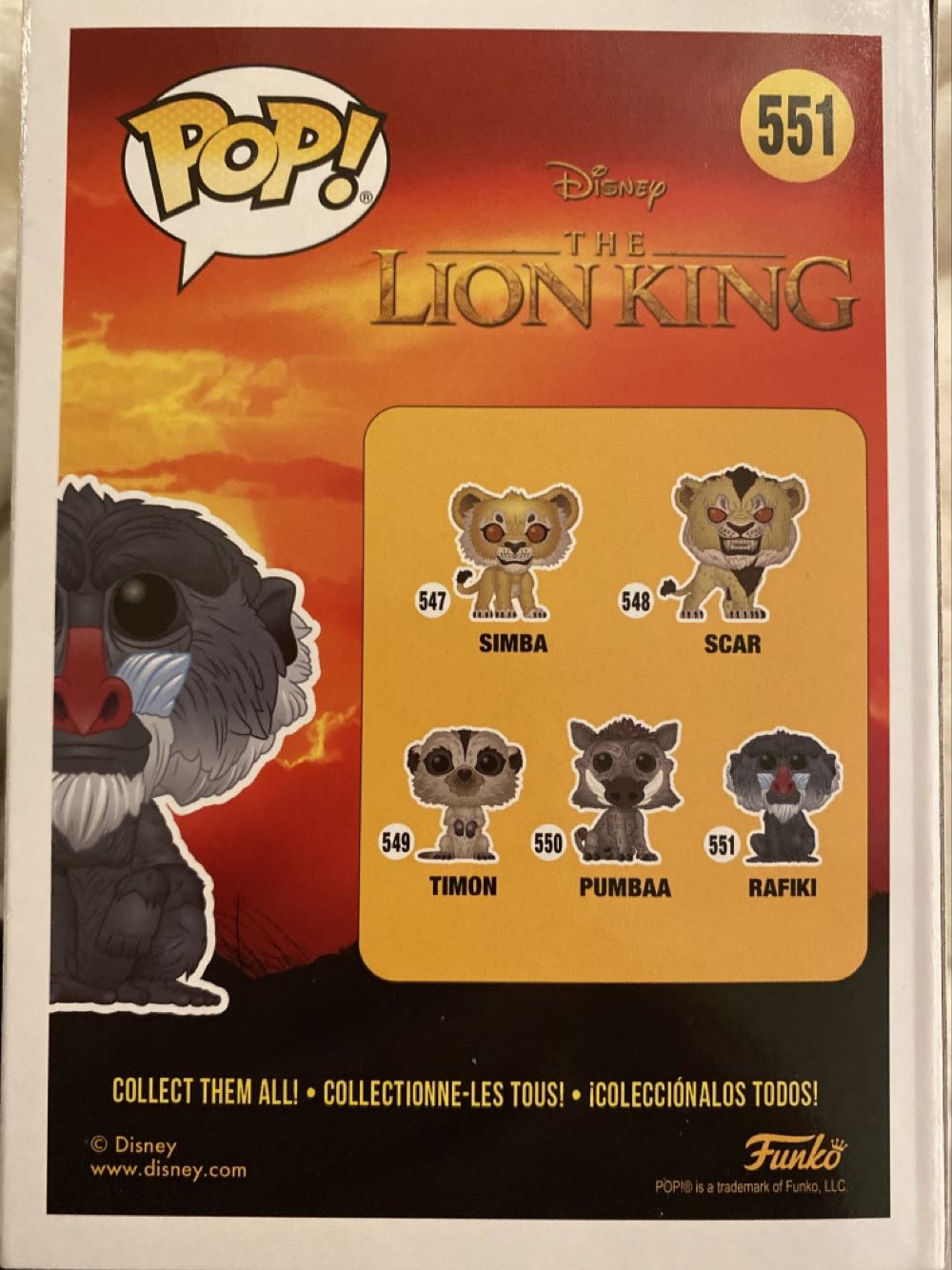 Funko Pop! The Lion King: Rafiki # 551 - The Lion King vinyl figure collectible [Barcode 889698385473] - Main Image 2