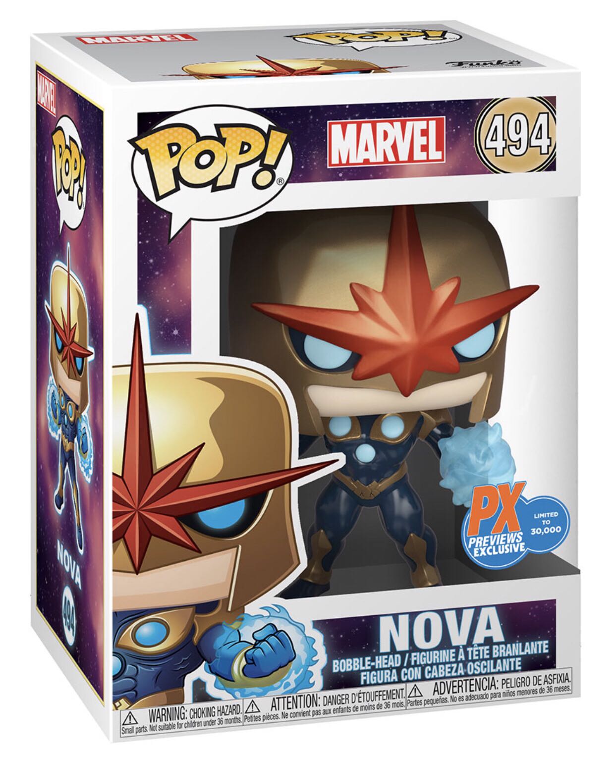 Nova (Marvel) (Short Shelf 1) - Marvel Universe vinyl figure collectible [Barcode 889698401715] - Main Image 3