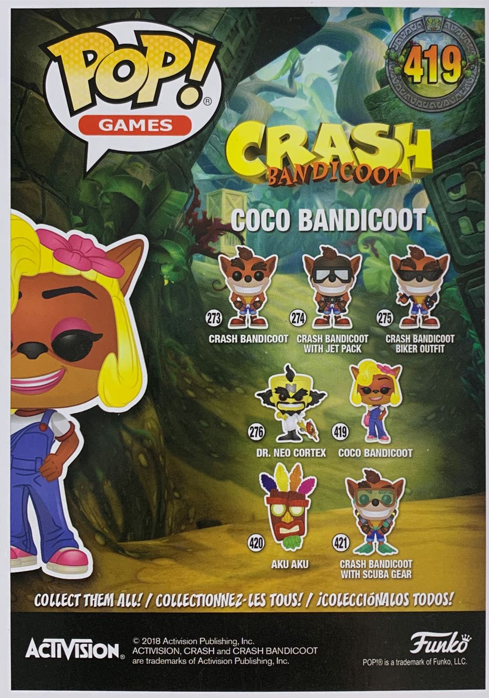 419 Coco Bandicoot - Crash Bandicoot vinyl figure collectible [Barcode 889698339179] - Main Image 2