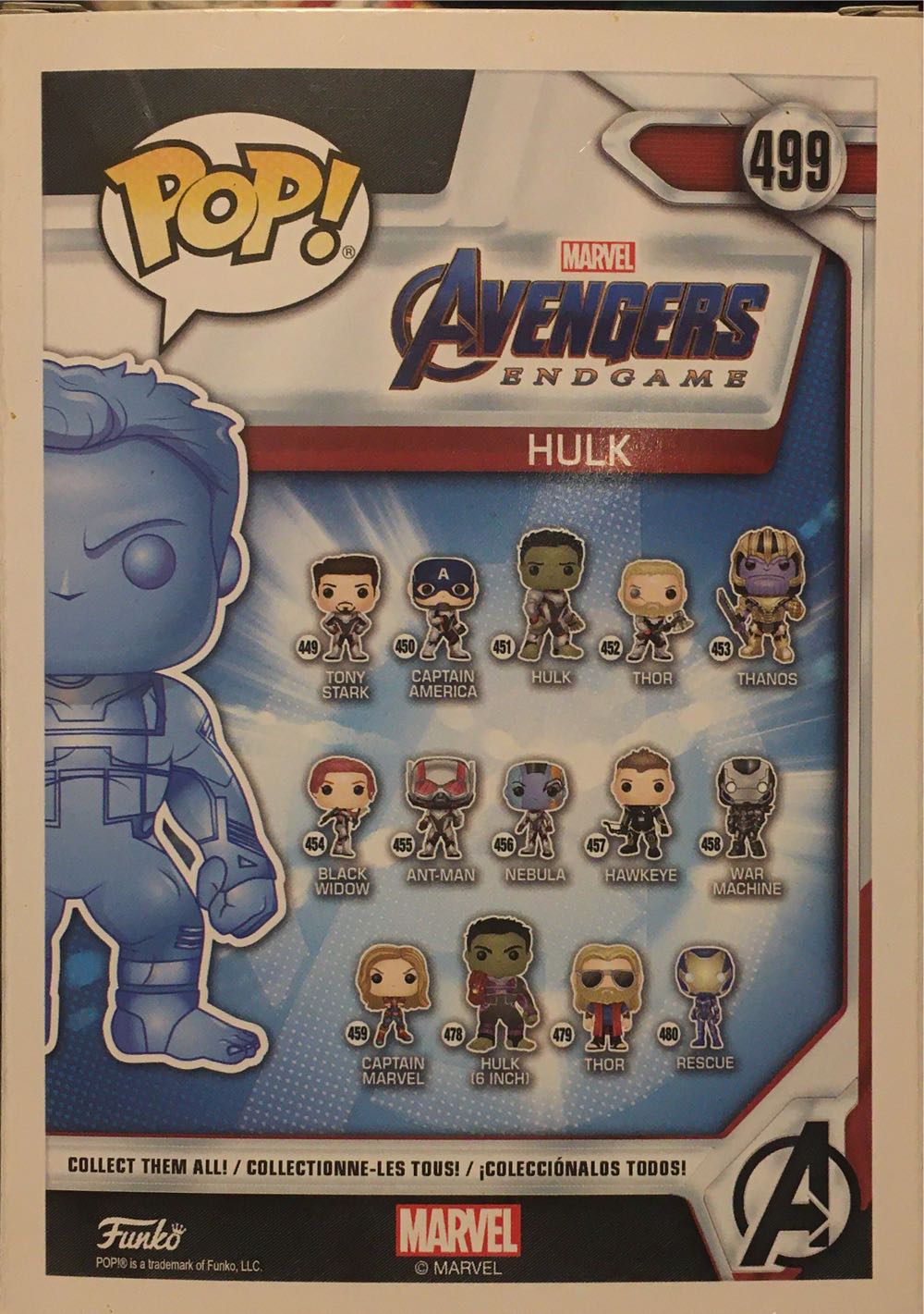 Hulk (Blue Chrome) #499 - Avengers: Endgame vinyl figure collectible [Barcode 889698413534] - Main Image 3