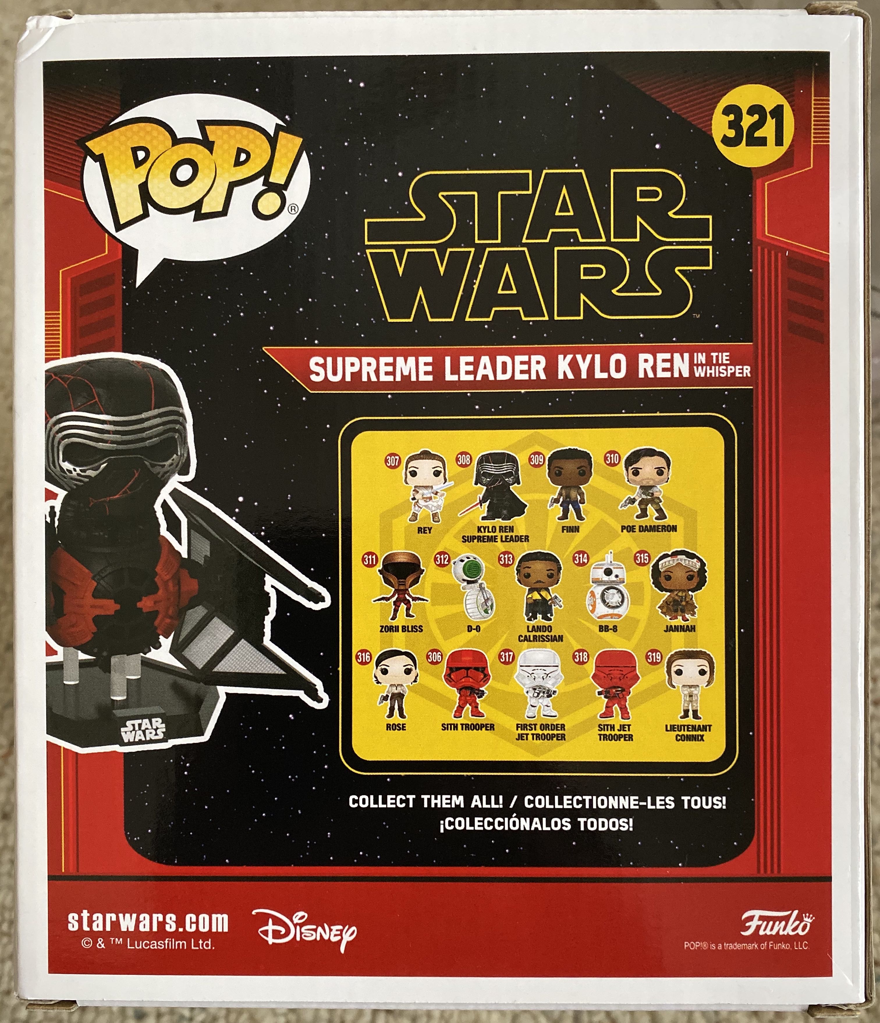 Supreme Leader Kylo Ren [in TIE Whisper] - Star Wars vinyl figure collectible [Barcode 889698399142] - Main Image 2