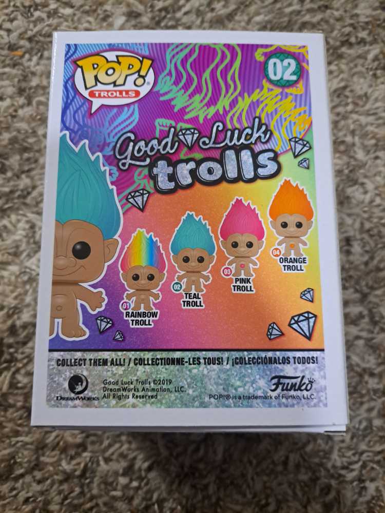 Good Luck Trolls #2 Teal Troll - BoxTrolls vinyl figure collectible [Barcode 889698446037] - Main Image 2