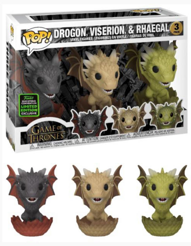 Drogon, Viserion, & Rhaegal - Game of Thrones vinyl figure collectible [Barcode 889698459174] - Main Image 2