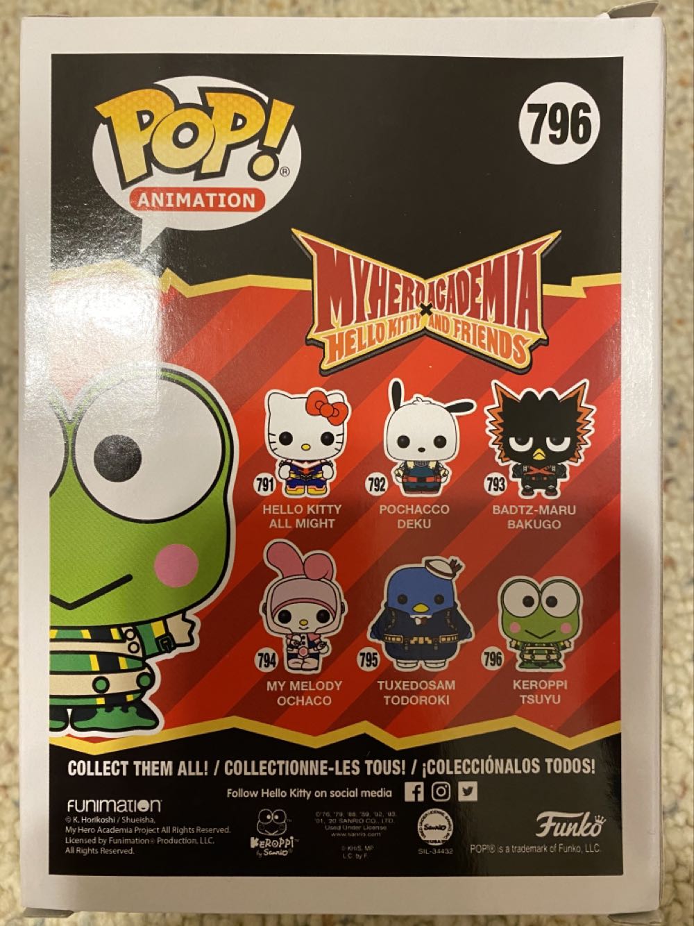 Keroppi Tsuyu Pop! 796 - My Hero Academia vinyl figure collectible [Barcode 889698468312] - Main Image 2