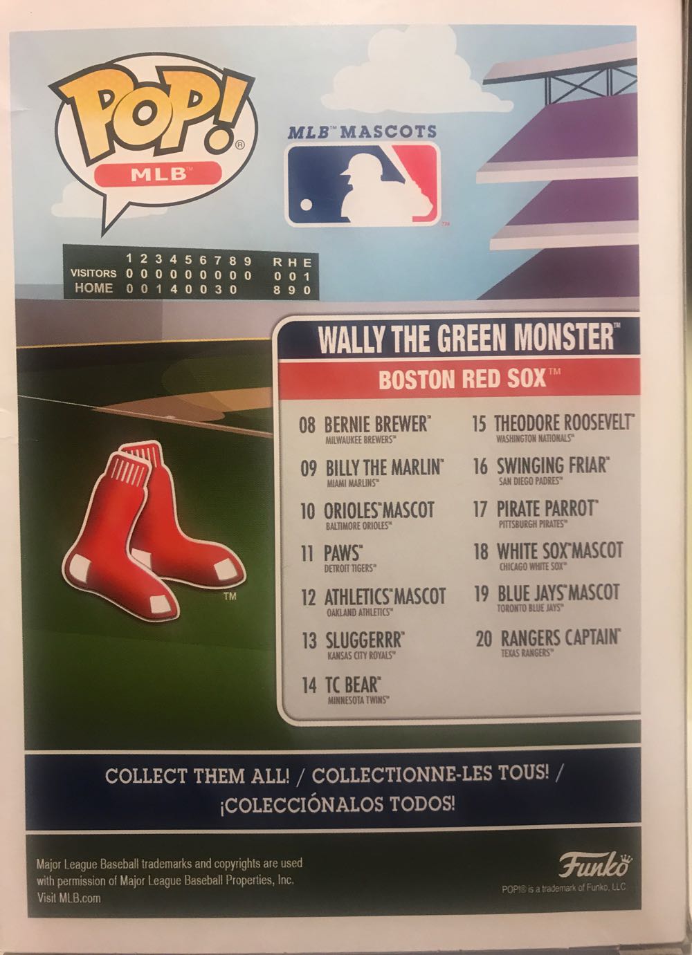 Wally the Green Monster (Red) - MLB vinyl figure collectible [Barcode 889698387293] - Main Image 3