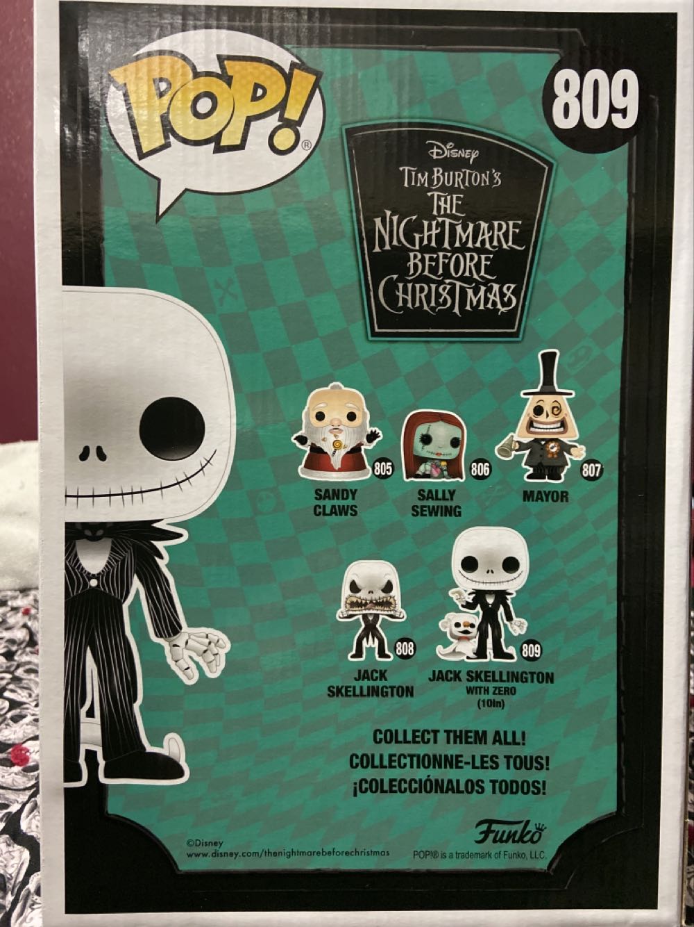 Jack Skellington With Zero #809 - The Nightmare Before Christmas vinyl figure collectible [Barcode 889698490061] - Main Image 2