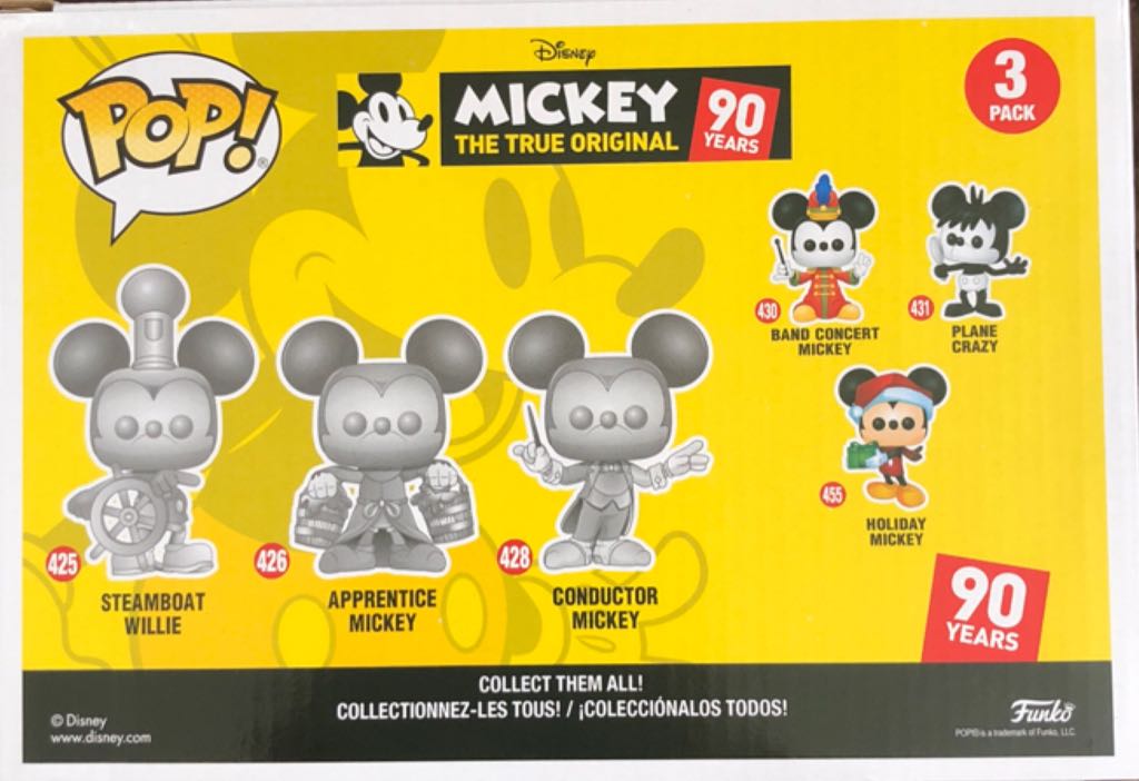 Funko Pop! Mickey The True Original 90 Years: Mickey Mouse 3 Pack - Mickey Mouse vinyl figure collectible [Barcode 889698350921] - Main Image 2