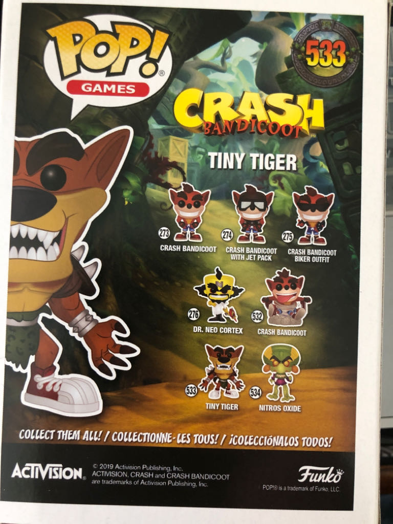 Tiny Tiger - Crash Bandicoot vinyl figure collectible [Barcode 889698433440] - Main Image 2
