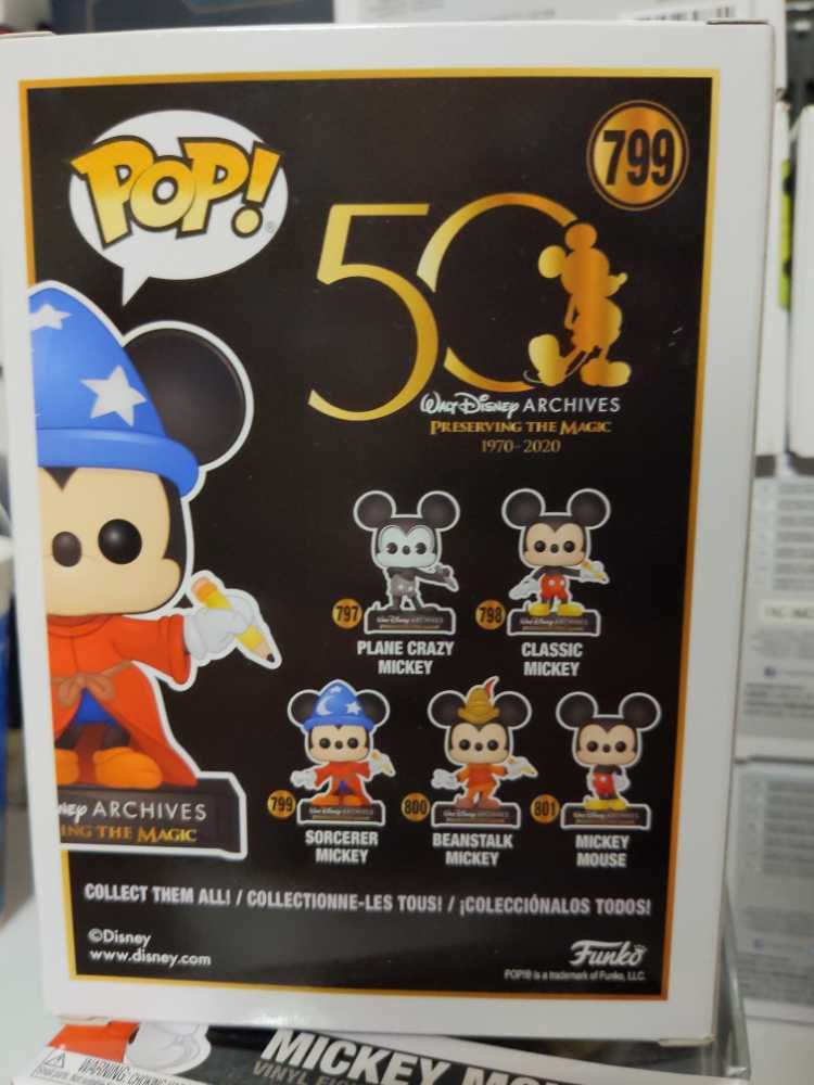 Sorcerer Mickey  -799 - Mickey Mouse - (disney) - 50th - Walt Disney Archives - Preserving The Magic - Funko - Disney vinyl figure collectible [Barcode 889698498913] - Main Image 2