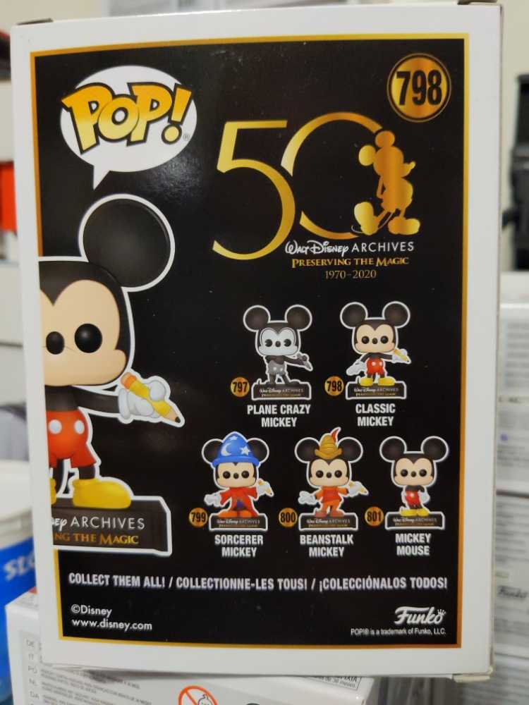 Classic Mickey - 798  - Mickey Mouse - (disney) - 50th - Walt Disney Archives - Preserving The Magic - Funko - Mickey Mouse vinyl figure collectible [Barcode 889698498906] - Main Image 2