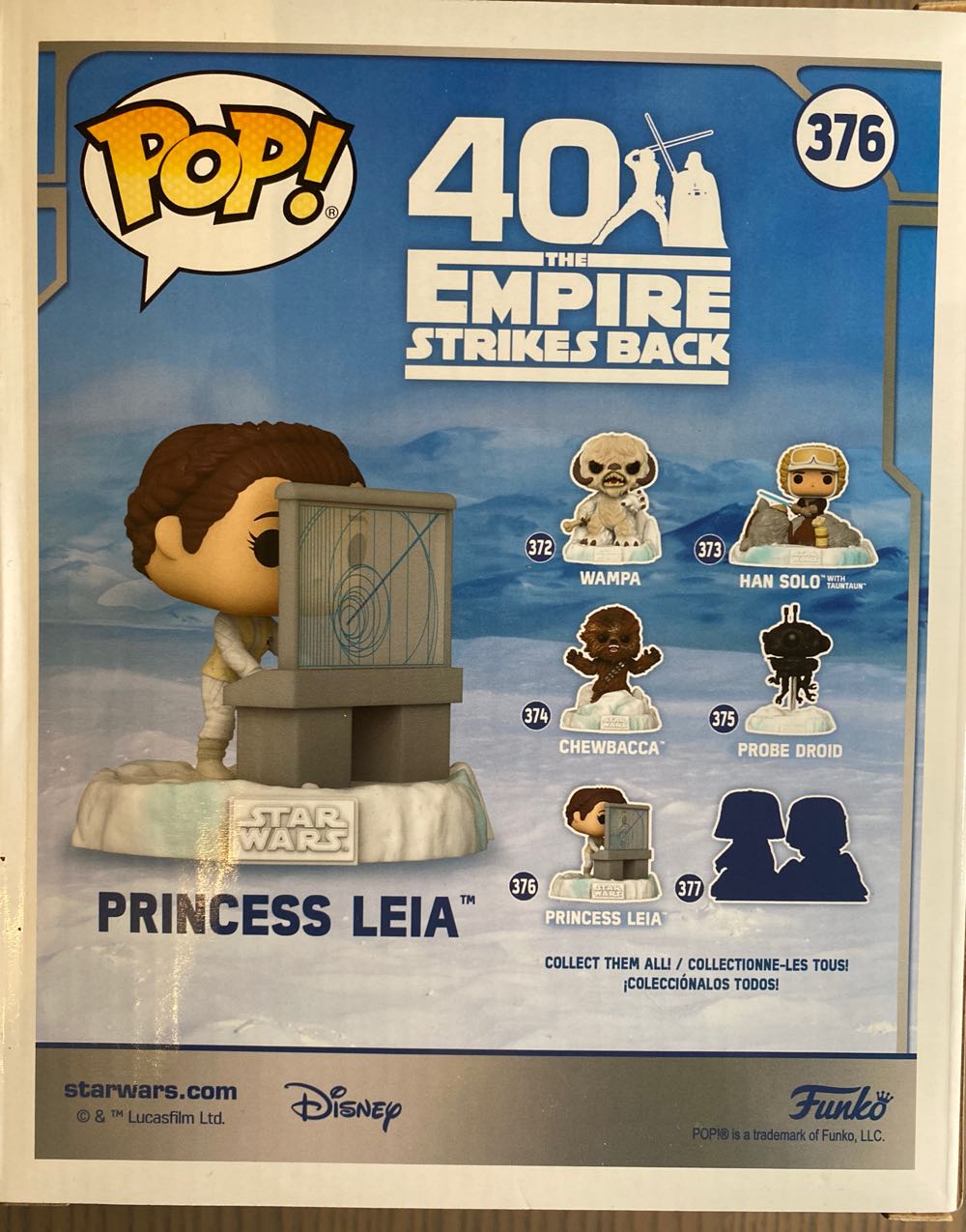 376 Battle at Echo Base: Princess Leia - Star Wars vinyl figure collectible [Barcode 889698459013] - Main Image 2