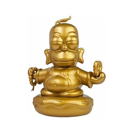 Kidrobot x The Simpsons - "You Buy Very Lucky” Homer Simpson Gold Buddha  vinyl figure collectible [Barcode 883975137649] - Main Image 2