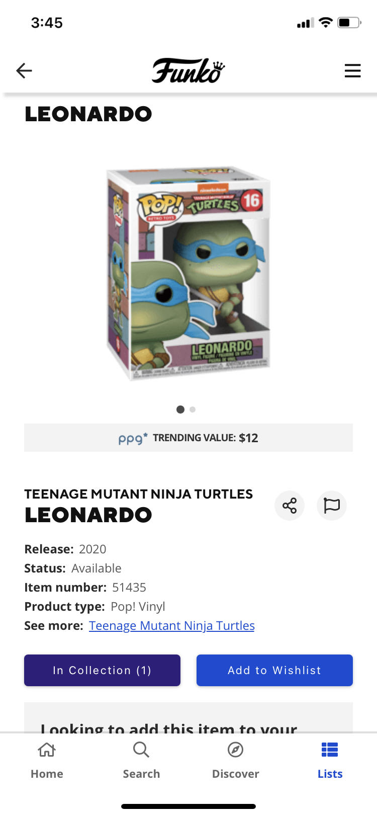 Leonardo - 16  - Teenage Mutant Ninja Turtles - Funko Pop Retro Toys - Teenage Mutant Ninja Turtles vinyl figure collectible [Barcode 889698514354] - Main Image 3